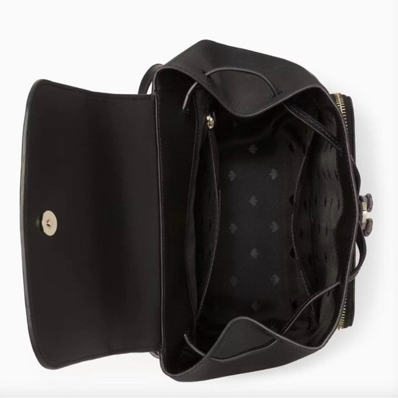 kate spade Medium Black Pebbled Leather Backpack.  EUC - Picture 3 of 4